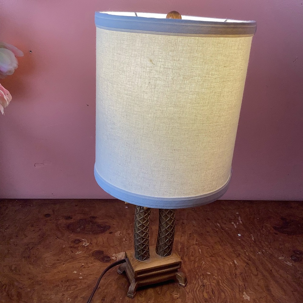 Palm Tree Table Lamp with Cream Shade - Tropical Home Accent 16” - Picture 3 of 16